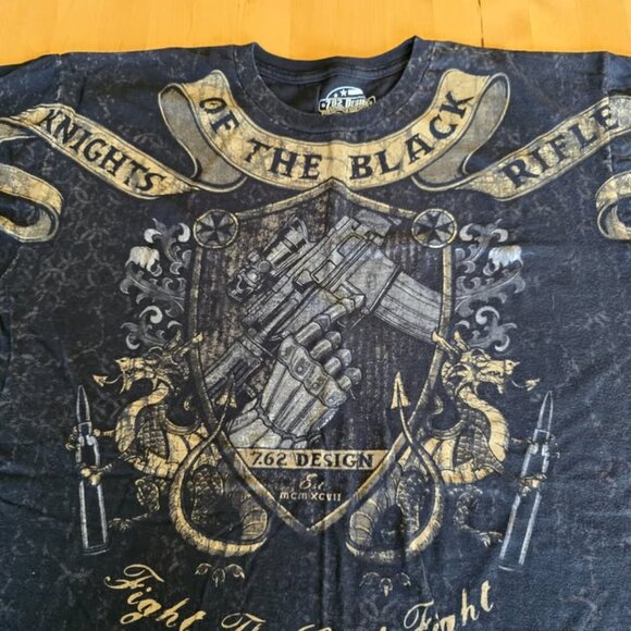 7.62 Design XL Knights Of The Black Rifle T-Shirt Double Sided Men’s Military - Picture 7 of 7